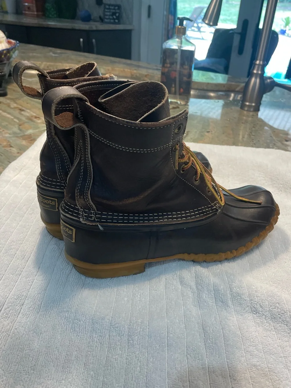 LL BEAN men's brown Bean Boots - size 10